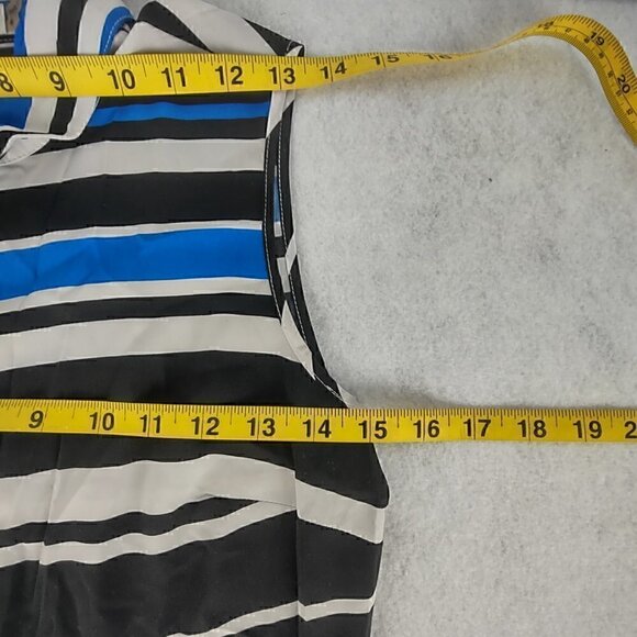 Calvin Klein Center Front Button Striped Shirt Narrow Pleated Skirt Dress Size 6 - Picture 8 of 10